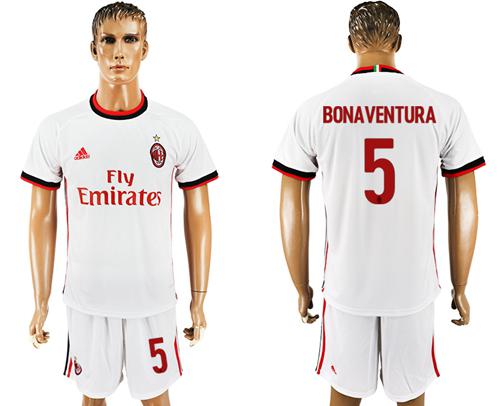 AC Milan #5 Bonaventura Away Soccer Club Jersey AC Milan #5 Bonaventura Away Soccer Club Jersey