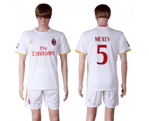 AC Milan #5 Mexes Away Soccer Club Jersey AC Milan #5 Mexes Away Soccer Club Jersey
