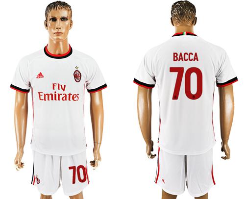 AC Milan #70 Bacca Away Soccer Club Jersey AC Milan #70 Bacca Away Soccer Club Jersey