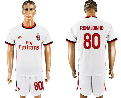 AC Milan #80 Ronaldinho Away Soccer Club Jersey AC Milan #80 Ronaldinho Away Soccer Club Jersey