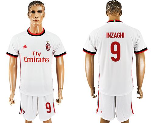 AC Milan #9 Inzaghi Away Soccer Club Jersey AC Milan #9 Inzaghi Away Soccer Club Jersey