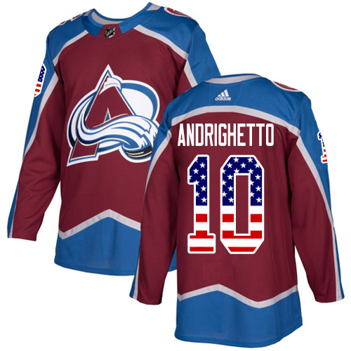 Adidas Avalanche #10 Sven Andrighetto Burgundy Home Authentic USA Flag Stitched NHL Jersey Adidas Avalanche #10 Sven Andrighetto Burgundy Home Authentic USA Flag Stitched NHL Jersey