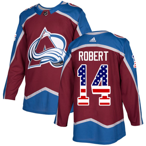 Adidas Avalanche #14 Rene Robert Burgundy Home Authentic USA Flag Stitched NHL Jersey Adidas Avalanche #14 Rene Robert Burgundy Home Authentic USA Flag Stitched NHL Jersey