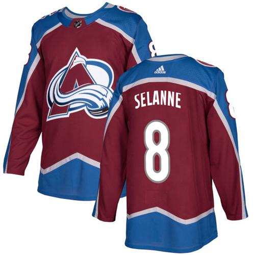 Adidas Avalanche #8 Teemu Selanne Burgundy Home Authentic Stitched NHL Jersey Adidas Avalanche #8 Teemu Selanne Burgundy Home Authentic Stitched NHL Jersey