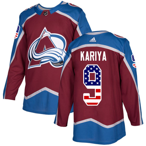 Adidas Avalanche #9 Paul Kariya Burgundy Home Authentic USA Flag Stitched NHL Jersey Adidas Avalanche #9 Paul Kariya Burgundy Home Authentic USA Flag Stitched NHL Jersey