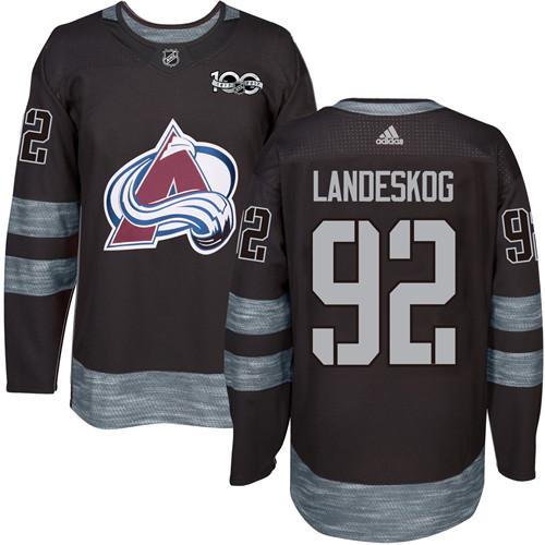 Adidas Avalanche #92 Gabriel Landeskog Black 1917-2017 100th Anniversary Stitched NHL Jersey Adidas Avalanche #92 Gabriel Landeskog Black 1917-2017 100th Anniversary Stitched NHL Jersey