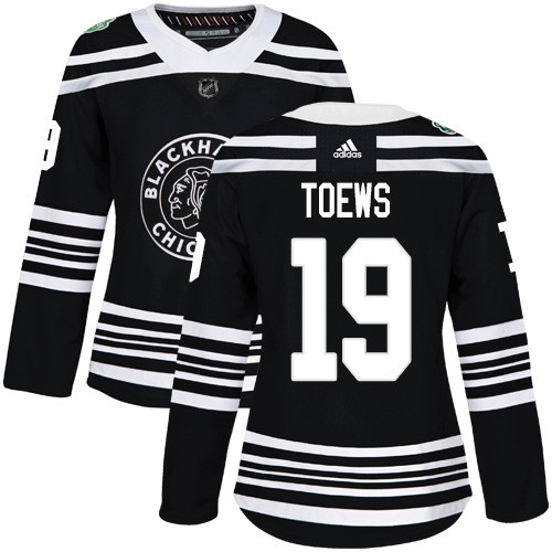 Adidas Blackhawks #19 Jonathan Toews Black Authentic 2019 Winter