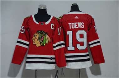 Adidas Blackhawks #19 Jonathan Toews Red Women Adidas Jersey