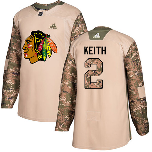 Adidas Blackhawks #2 Duncan Keith Camo Authentic 2017 Veterans Day Stitched NHL Jersey