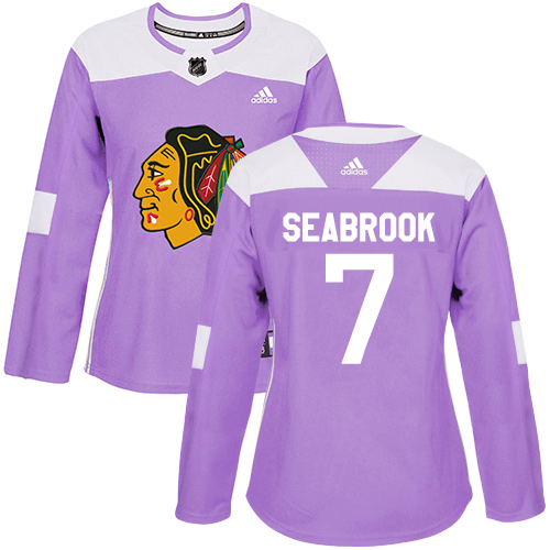 Adidas Blackhawks #7 Brent Seabrook Purple Authentic Fights Cancer Women's Stitched NHL Jersey Adidas Blackhawks #7 Brent Seabrook Purple Authentic Fights Cancer Women's Stitched NHL Jersey