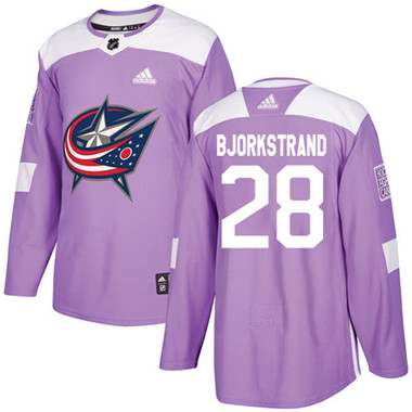 Adidas Blue Jackets #28 Oliver Bjorkstrand Purple Authentic Fights Cancer Stitched NHL Jersey Adidas Blue Jackets #28 Oliver Bjorkstrand Purple Authentic Fights Cancer Stitched NHL Jersey