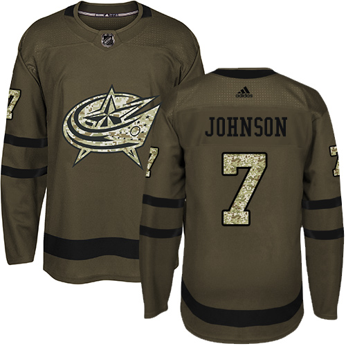 Adidas Blue Jackets #7 Jack Johnson Green Salute to Service Stitched Youth NHL Jersey Adidas Blue Jackets #7 Jack Johnson Green Salute to Service Stitched Youth NHL Jersey