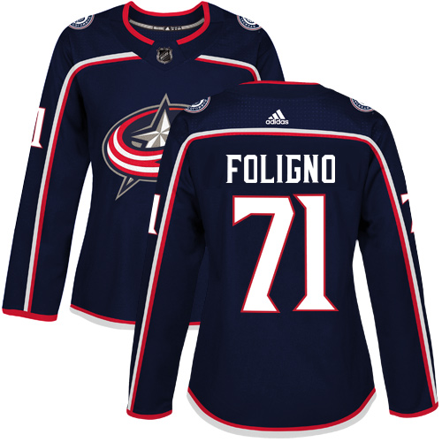 Adidas Blue Jackets #71 Nick Foligno Navy Blue Home Authentic Women's Stitched NHL Jersey Adidas Blue Jackets #71 Nick Foligno Navy Blue Home Authentic Women's Stitched NHL Jersey