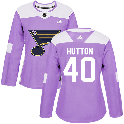 Adidas Blues #40 Carter Hutton Purple Authentic Fights Cancer Women's Stitched NHL Jersey Adidas Blues #40 Carter Hutton Purple Authentic Fights Cancer Women's Stitched NHL Jersey