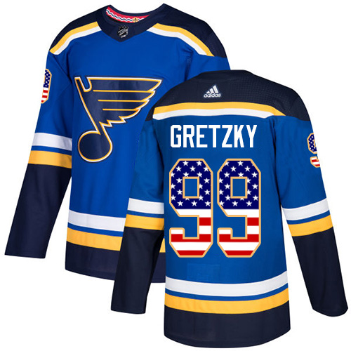 Adidas Blues #99 Wayne Gretzky Blue Home Authentic USA Flag Stitched Youth NHL Jersey Adidas Blues #99 Wayne Gretzky Blue Home Authentic USA Flag Stitched Youth NHL Jersey