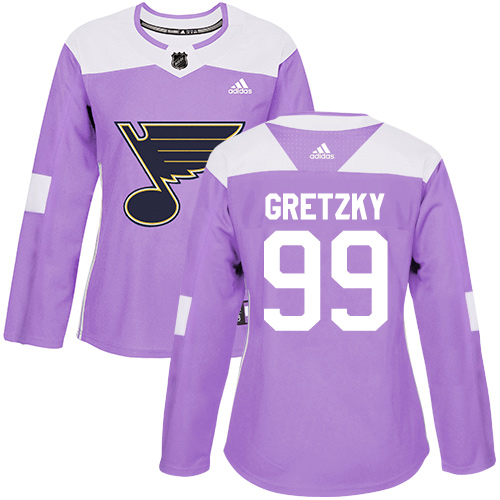Adidas Blues #99 Wayne Gretzky Purple Authentic Fights Cancer Women's Stitched NHL Jersey Adidas Blues #99 Wayne Gretzky Purple Authentic Fights Cancer Women's Stitched NHL Jersey