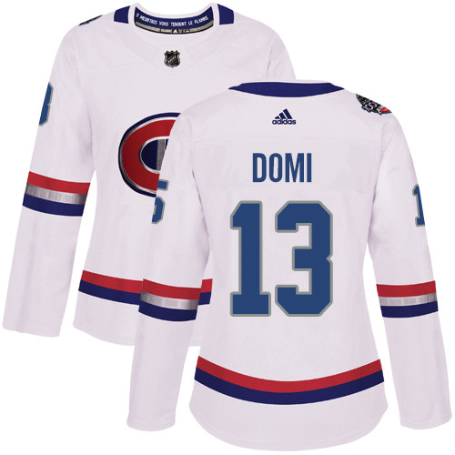 Adidas Canadiens #13 Max Domi White Authentic 2017 100 Classic