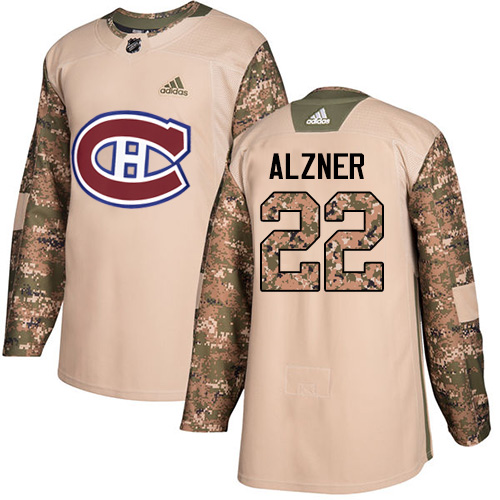 Adidas Canadiens #22 Karl Alzner Camo Authentic 2017 Veterans Day Stitched NHL Jersey