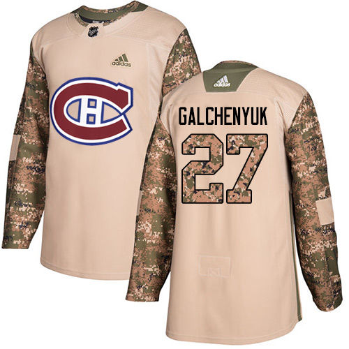 Adidas Canadiens #27 Alex Galchenyuk Camo Authentic 2017 Veterans Day Stitched NHL Jersey