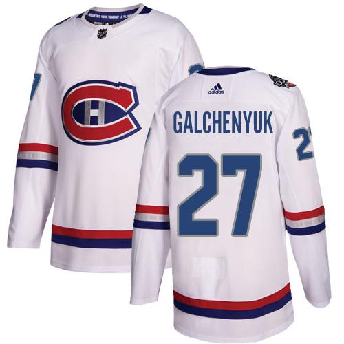 Adidas Canadiens #27 Alex Galchenyuk White Authentic 2017 100 Classic Women's Stitched NHL Jersey