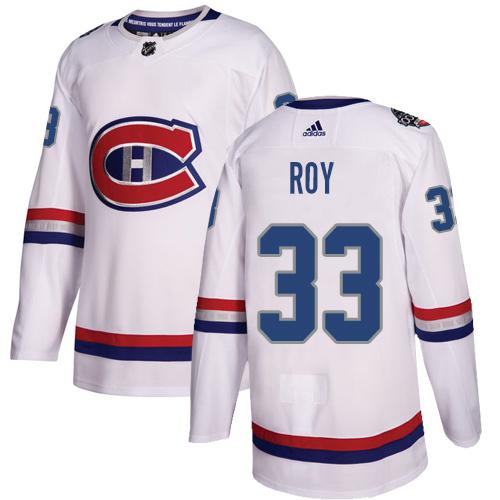 Adidas Canadiens #33 Patrick Roy White Authentic 2017 100 Classic Women's Stitched NHL Jersey