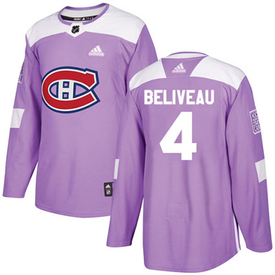 Adidas Canadiens #4 Jean Beliveau Purple Authentic Fights Cancer Stitched Youth NHL Jersey Adidas Canadiens #4 Jean Beliveau Purple Authentic Fights Cancer Stitched Youth NHL Jersey