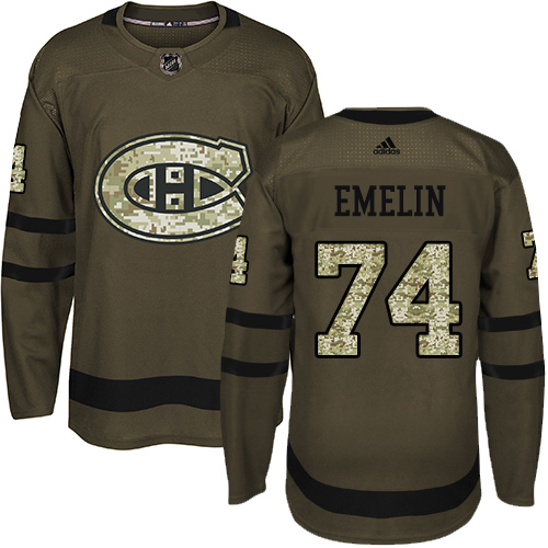 Adidas Canadiens #74 Alexei Emelin Green Salute to Service Stitched NHL Jersey