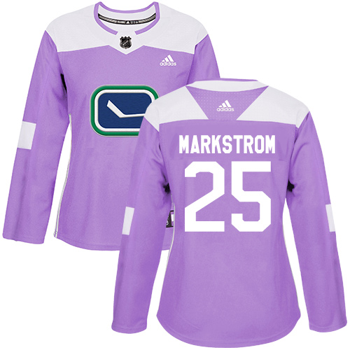 Adidas Canucks #25 Jacob Markstrom Purple Authentic Fights Cancer Women's Stitched NHL Jersey