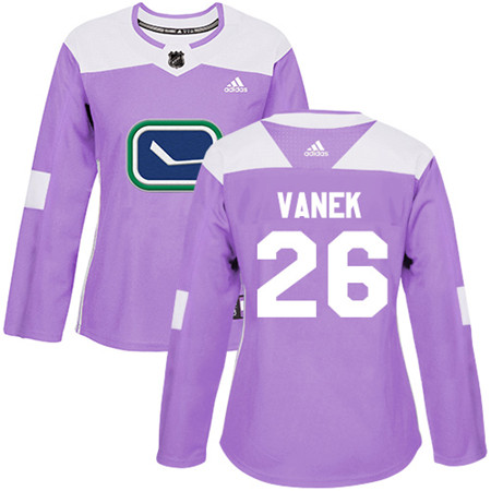 Adidas Canucks #26 Thomas Vanek Purple Authentic Fights Cancer Women's Stitched NHL Jersey