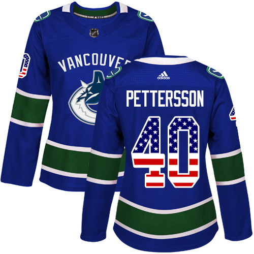 Adidas Canucks #40 Elias Pettersson Blue Home Authentic
