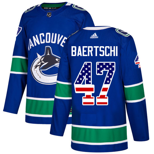 Adidas Canucks #47 Sven Baertschi Blue Home Authentic USA Flag Stitched NHL Jersey Adidas Canucks #47 Sven Baertschi Blue Home Authentic USA Flag Stitched NHL Jersey