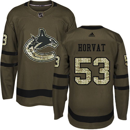 Adidas Canucks #53 Bo Horvat Green Salute to Service Stitched NHL Jersey Adidas Canucks #53 Bo Horvat Green Salute to Service Stitched NHL Jersey