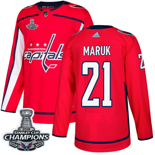 Adidas Capitals #21 Dennis Maruk Red Home Authentic Stanley Cup Final Champions Stitched NHL Jersey Adidas Capitals #21 Dennis Maruk Red Home Authentic Stanley Cup Final Champions Stitched NHL Jersey