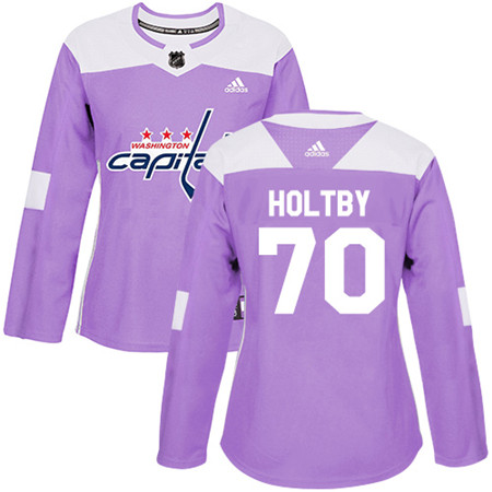 Adidas Capitals #70 Braden Holtby Purple Authentic Fights Cancer Women's Stitched NHL Jersey Adidas Capitals #70 Braden Holtby Purple Authentic Fights Cancer Women's Stitched NHL Jersey