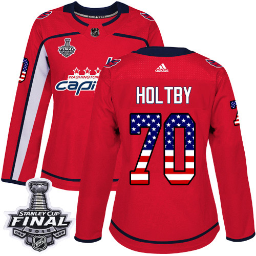 Adidas Capitals #70 Braden Holtby Red Home Authentic USA Flag 2018 Stanley Cup Final Women's Stitched NHL Jersey Adidas Capitals #70 Braden Holtby Red Home Authentic USA Flag 2018 Stanley Cup Final Women's Stitched NHL Jersey
