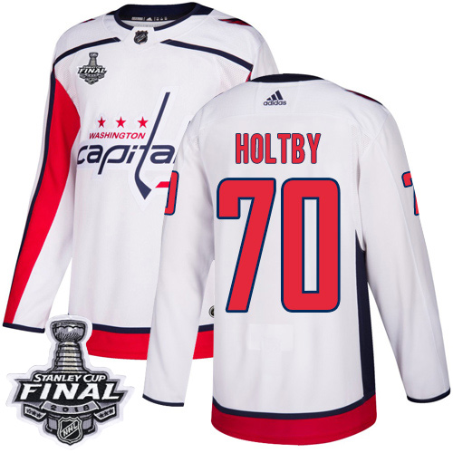 Adidas Capitals #70 Braden Holtby White Road Authentic 2018 Stanley Cup Final Stitched NHL Jersey Adidas Capitals #70 Braden Holtby White Road Authentic 2018 Stanley Cup Final Stitched NHL Jersey