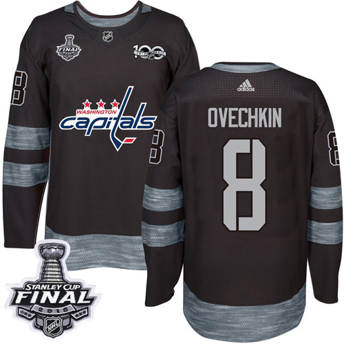 Adidas Capitals #8 Alex Ovechkin Black 1917-2017 100th Anniversary 2018 Stanley Cup Final Stitched NHL Jersey Adidas Capitals #8 Alex Ovechkin Black 1917-2017 100th Anniversary 2018 Stanley Cup Final Stitched NHL Jersey