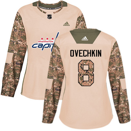 Adidas Capitals #8 Alex Ovechkin Camo Authentic 2017 Veterans Day Women's Stitched NHL Jersey Adidas Capitals #8 Alex Ovechkin Camo Authentic 2017 Veterans Day Women's Stitched NHL Jersey