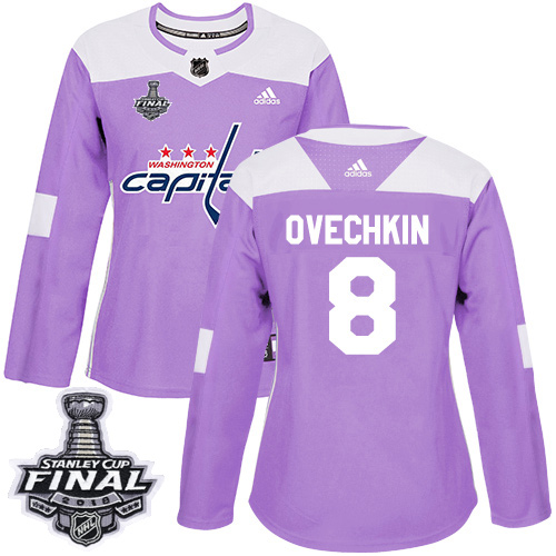Adidas Capitals #8 Alex Ovechkin Purple Authentic Fights Cancer 2018 Stanley Cup Final Women's Stitched NHL Jersey Adidas Capitals #8 Alex Ovechkin Purple Authentic Fights Cancer 2018 Stanley Cup Final Women's Stitched NHL Jersey