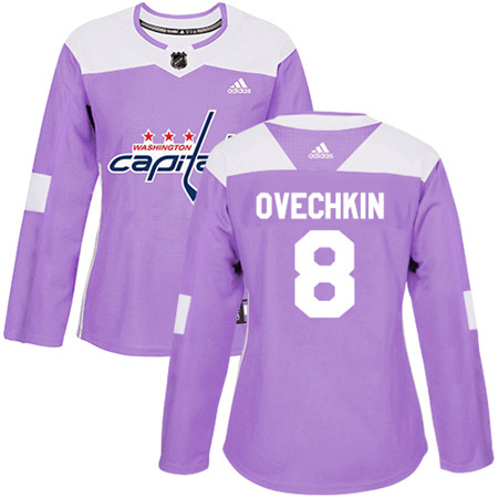 Adidas Capitals #8 Alex Ovechkin Purple Authentic Fights Cancer Women's Stitched NHL Jersey Adidas Capitals #8 Alex Ovechkin Purple Authentic Fights Cancer Women's Stitched NHL Jersey