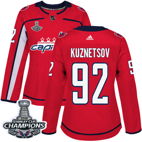 Adidas Capitals #92 Evgeny Kuznetsov Red Home Authentic Stanley Cup Final Champions Women's Stitched NHL Jersey Adidas Capitals #92 Evgeny Kuznetsov Red Home Authentic Stanley Cup Final Champions Women's Stitched NHL Jersey