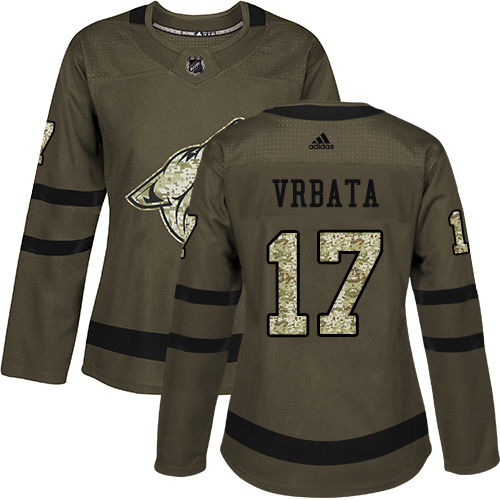 Adidas Coyotes #17 Radim Vrbata Green Salute to Service Women's Stitched NHL Jersey Adidas Coyotes #17 Radim Vrbata Green Salute to Service Women's Stitched NHL Jersey