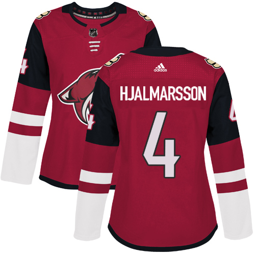 Adidas Coyotes #4 Niklas Hjalmarsson Maroon Home Authentic Women's Stitched NHL Jersey Adidas Coyotes #4 Niklas Hjalmarsson Maroon Home Authentic Women's Stitched NHL Jersey