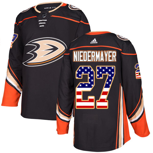 Adidas Ducks #27 Scott Niedermayer Black Home Authentic USA Flag Stitched NHL Jersey Adidas Ducks #27 Scott Niedermayer Black Home Authentic USA Flag Stitched NHL Jersey