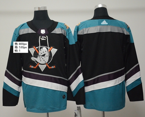 Adidas Ducks Blank Black Teal Alternate Authentic Stitched NHL Jersey