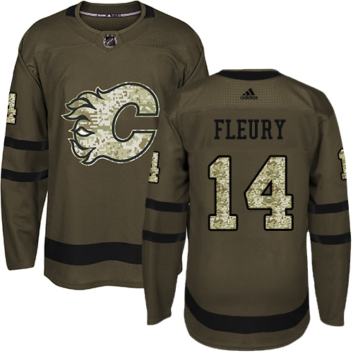 Adidas Flames #14 Theoren Fleury Green Salute to Service Stitched Youth NHL Jersey Adidas Flames #14 Theoren Fleury Green Salute to Service Stitched Youth NHL Jersey