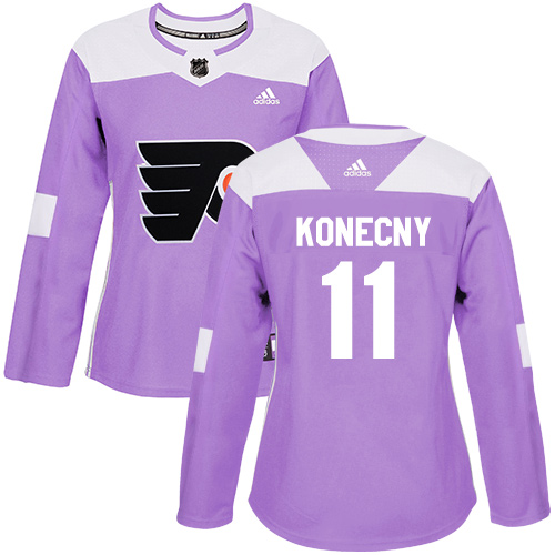 Adidas Flyers #11 Travis Konecny Purple Authentic Fights Cancer Women's Stitched NHL Jersey Adidas Flyers #11 Travis Konecny Purple Authentic Fights Cancer Women's Stitched NHL Jersey