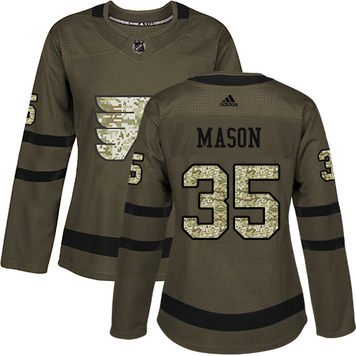 Adidas Flyers #35 Steve Mason Green Salute to Service Women's Stitched NHL Jersey