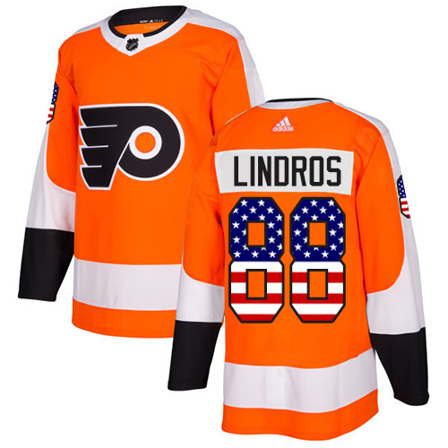 Adidas Flyers #88 Eric Lindros Orange Home Authentic USA Flag Stitched Youth NHL Jersey Adidas Flyers #88 Eric Lindros Orange Home Authentic USA Flag Stitched Youth NHL Jersey