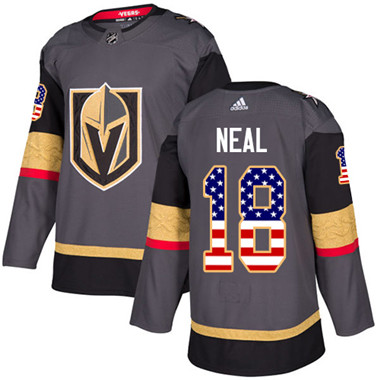 Adidas Golden Knights #18 James Neal Grey Home Authentic USA Flag Stitched Youth NHL Jersey